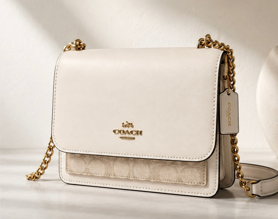 Coach Klare Crossbody Bag – Chalk Signature Canvas