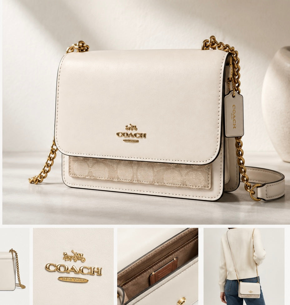 Coach Klare Crossbody Bag – Chalk Signature Canvas