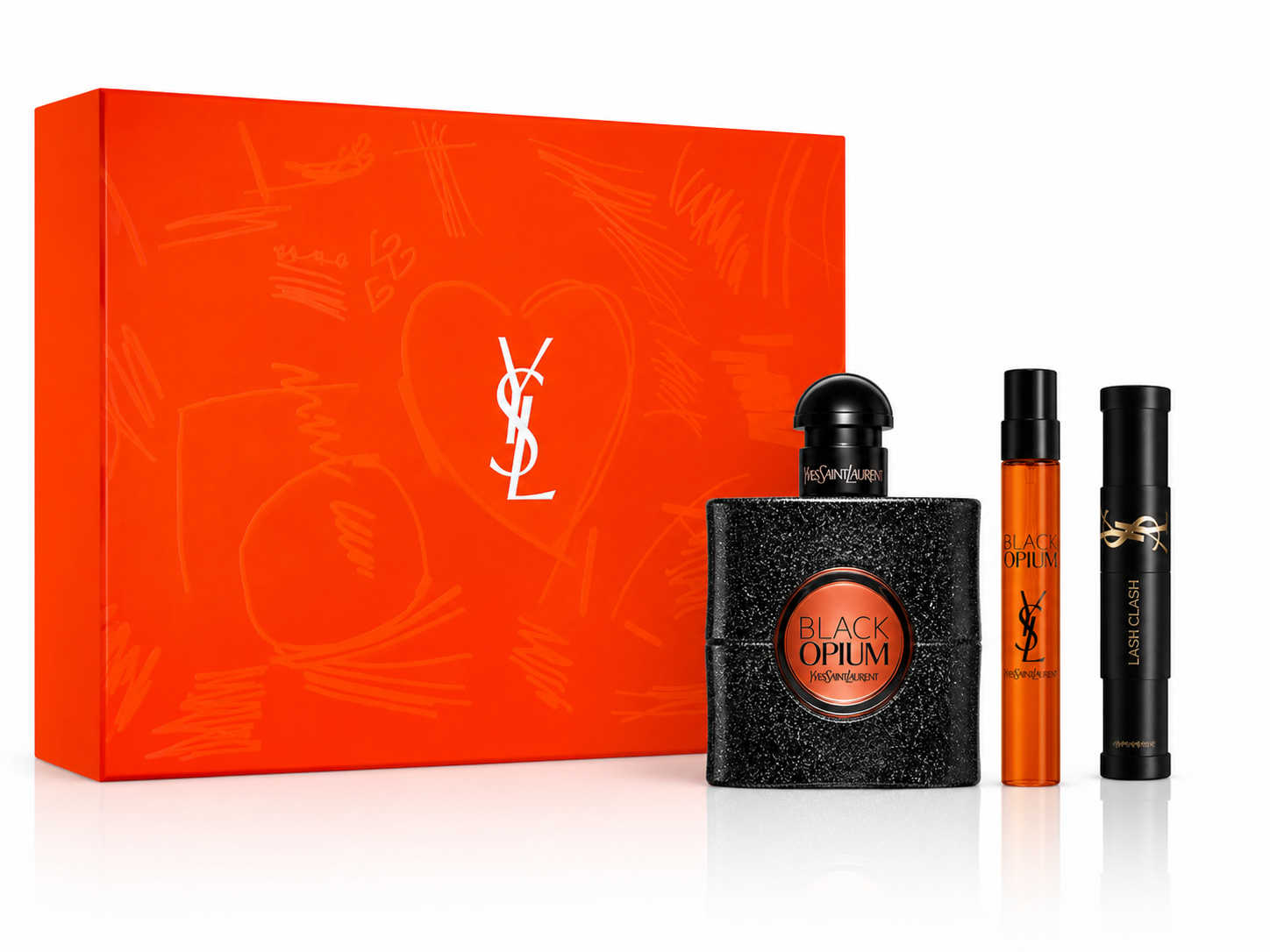 YSL Black Opium 3-Piece Gift Set for Women – Eau de Parfum, Travel Spray & Lash Clash Mascara